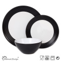 Zwei Color Swirl Steingut Dinner Set